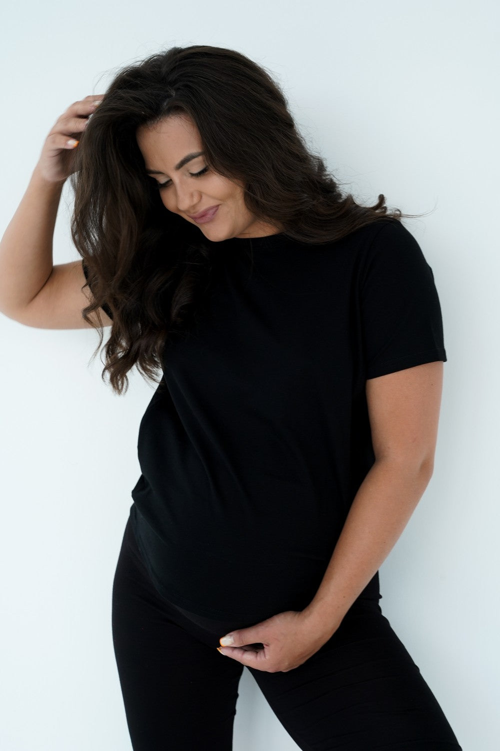 Бавовняна футболка для вагітних 24300 black