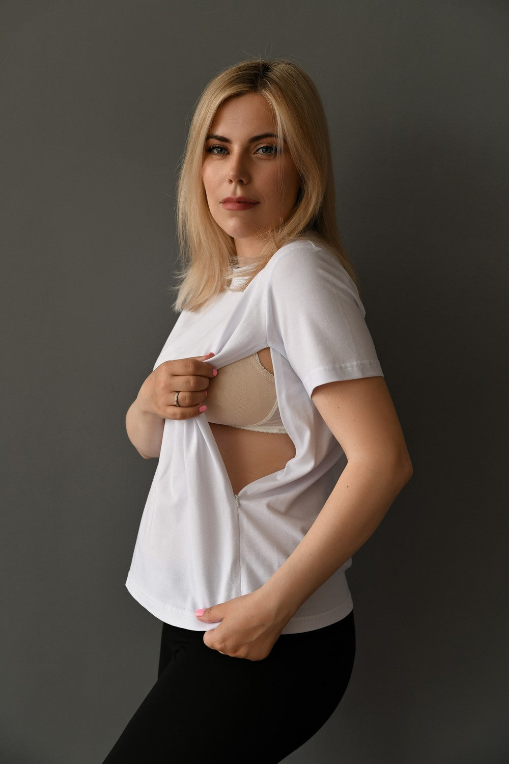 Хлопковая футболка для беременных 24300 white