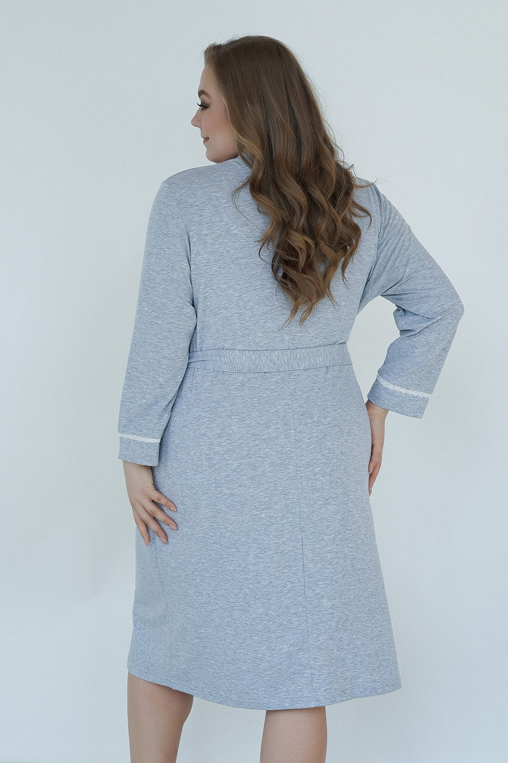 Трикотажный халат для беременных 25314 La Rose gray