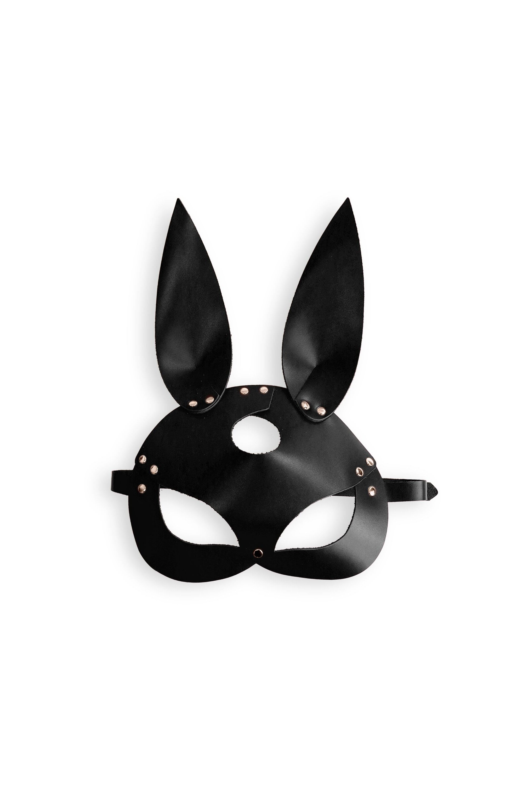 Кожаная маска Bunny black SO9644