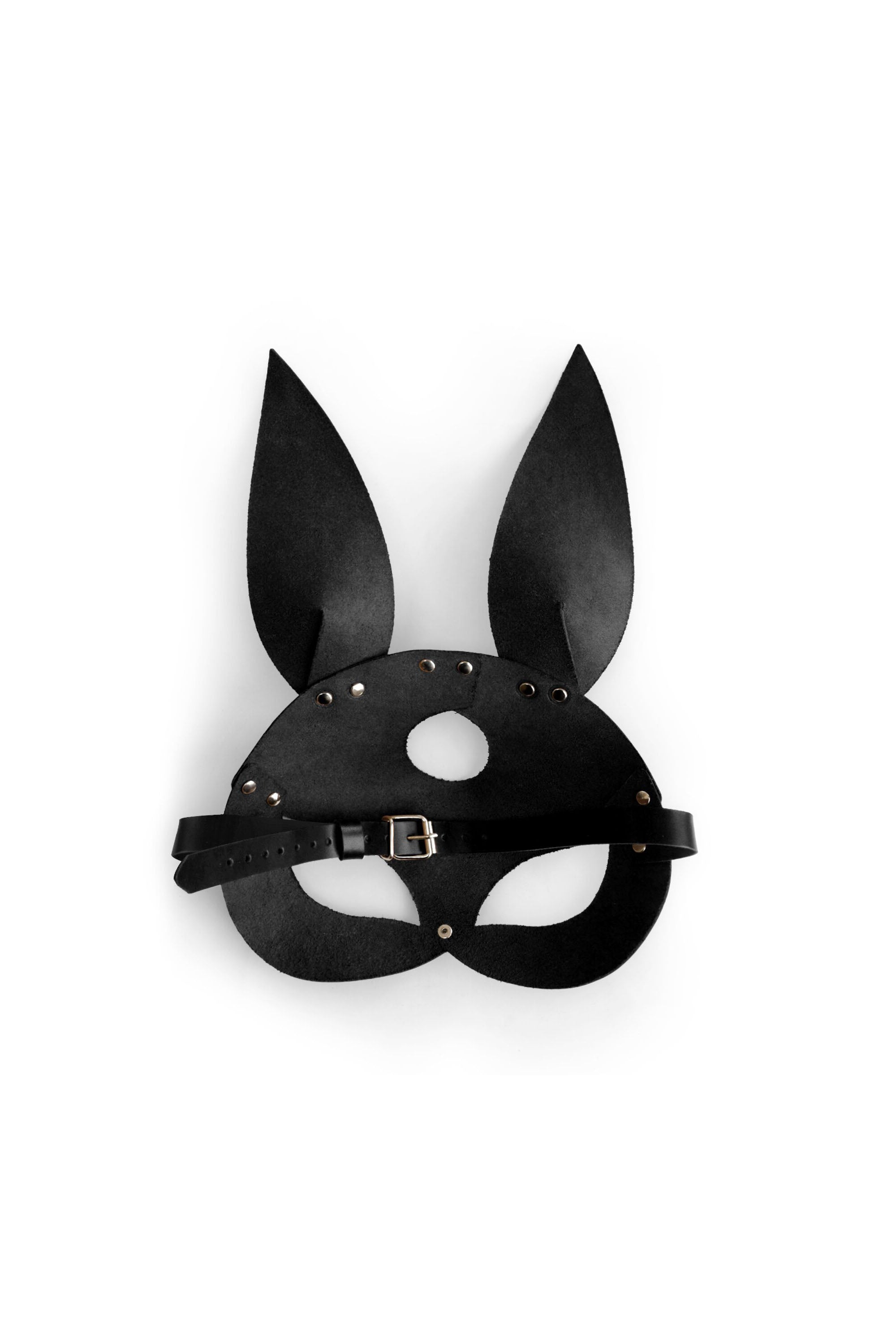 Кожаная маска Bunny black SO9644