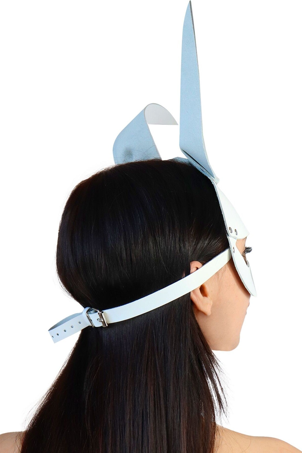 Кожаная маска Bunny white SO9646