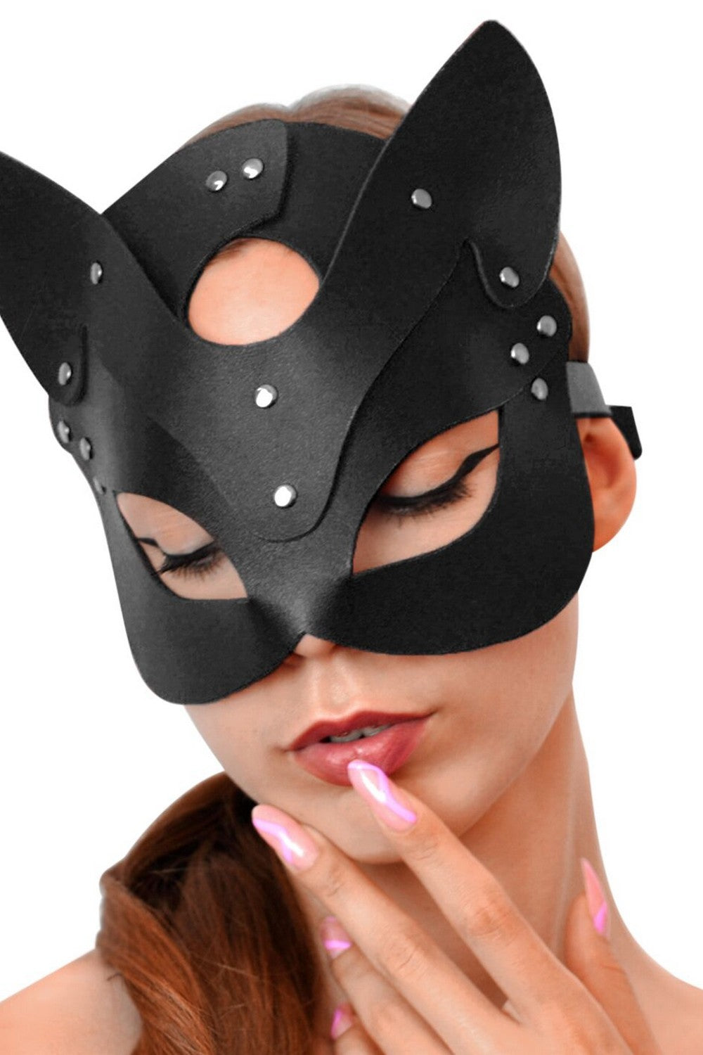 Кожаная маска Cat black SO7479