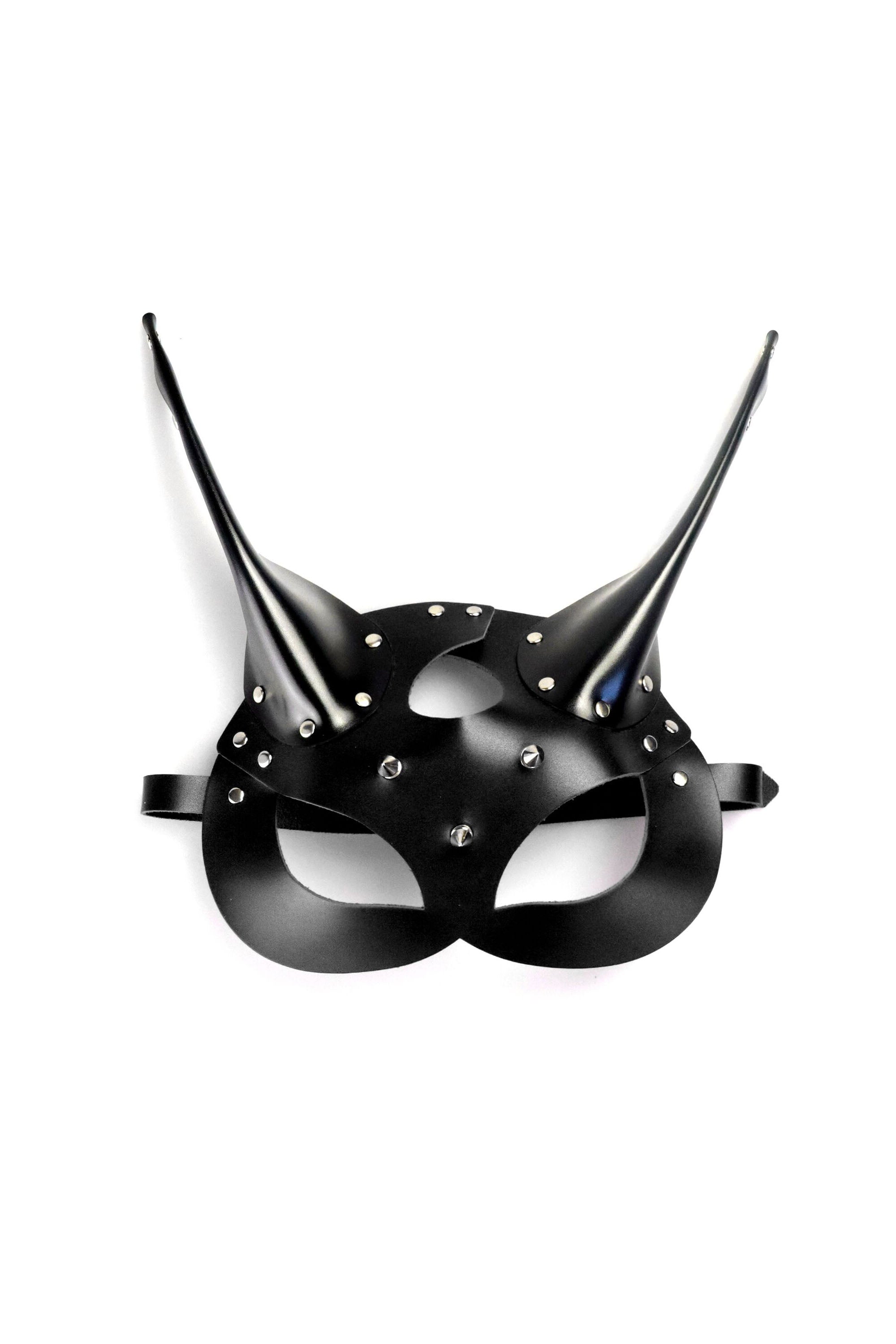 Кожаная маска Lucifer black SX0669