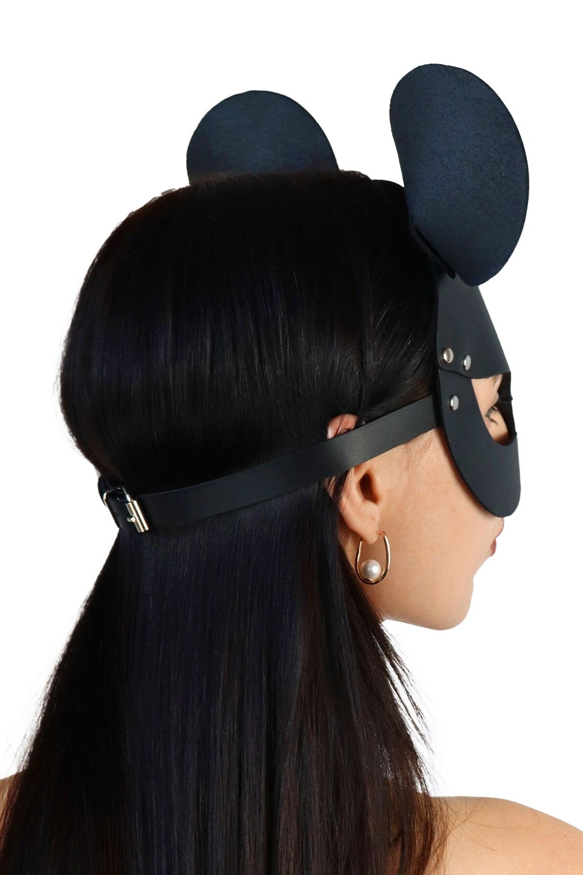 Кожаная маска Mouse black SO 9649