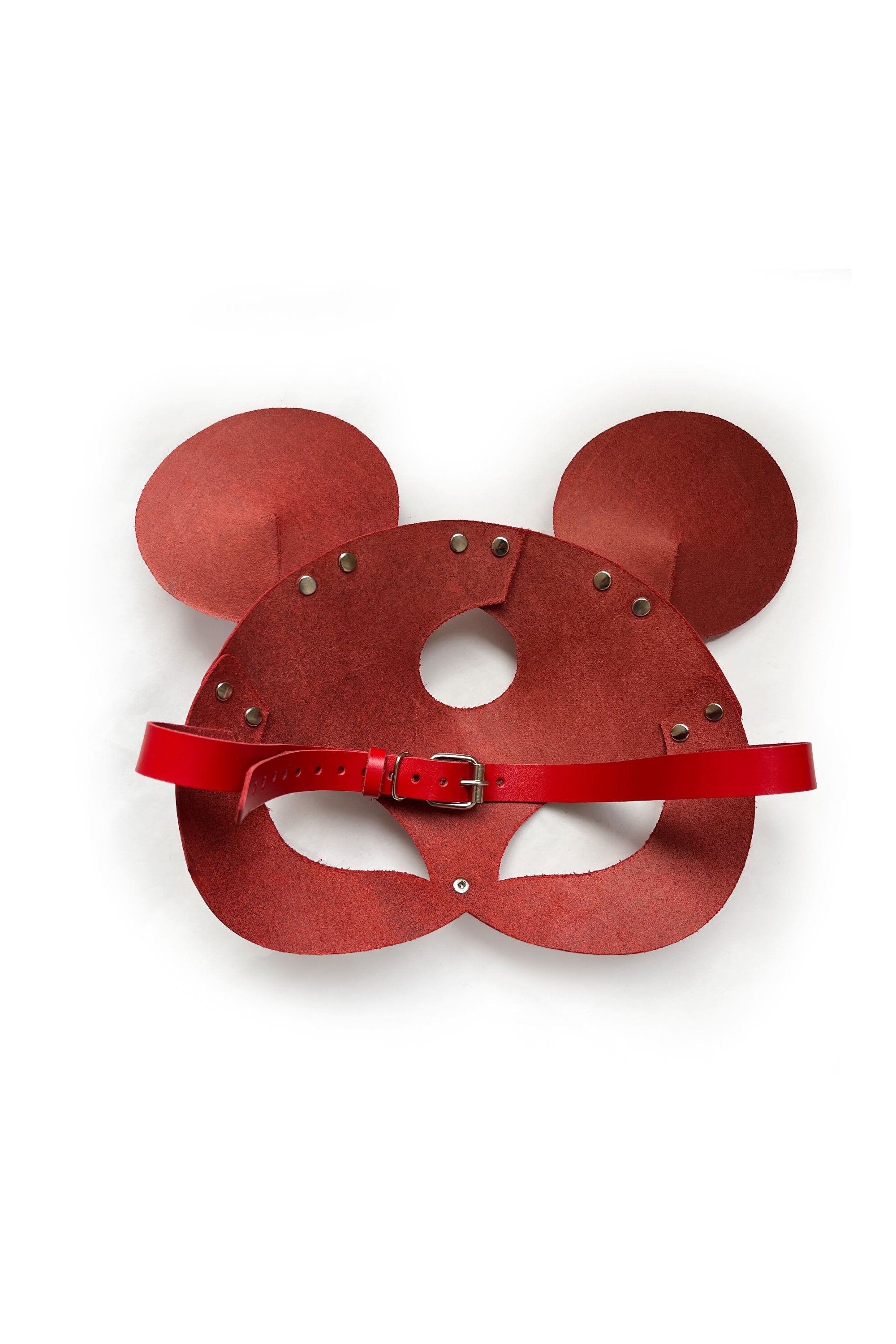 Кожаная маска Mouse red SO9650