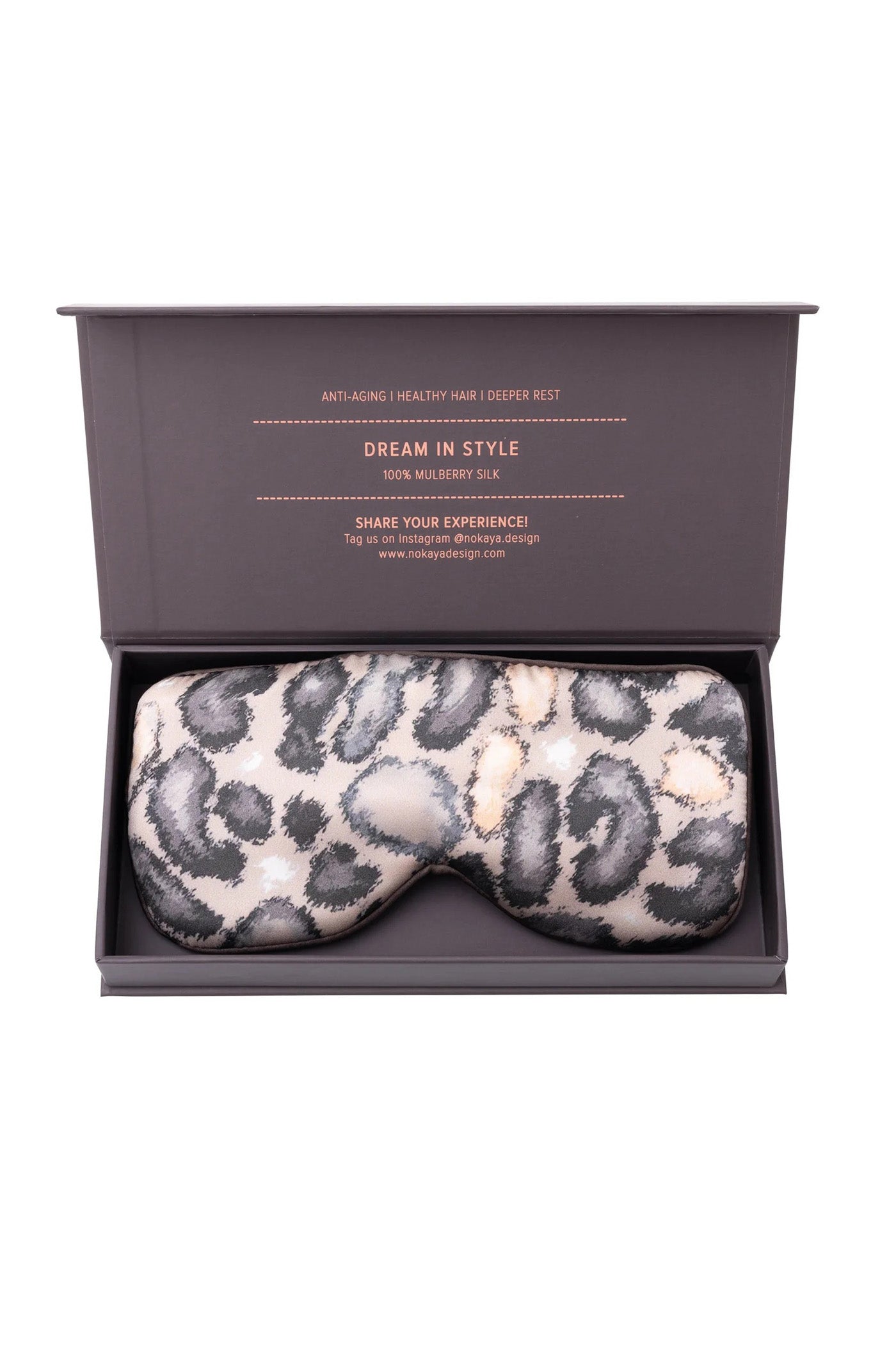 Шелковая маска для сна 250000-50 Silk snow leopard