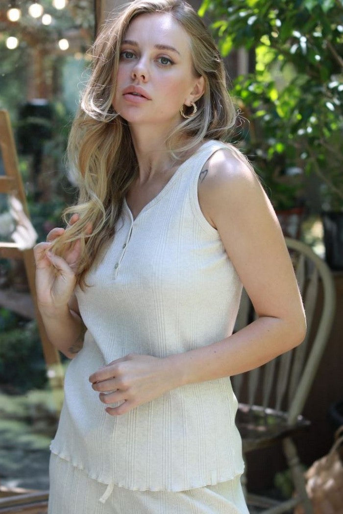 Пижамная майка в рубчик 3663 Blanche