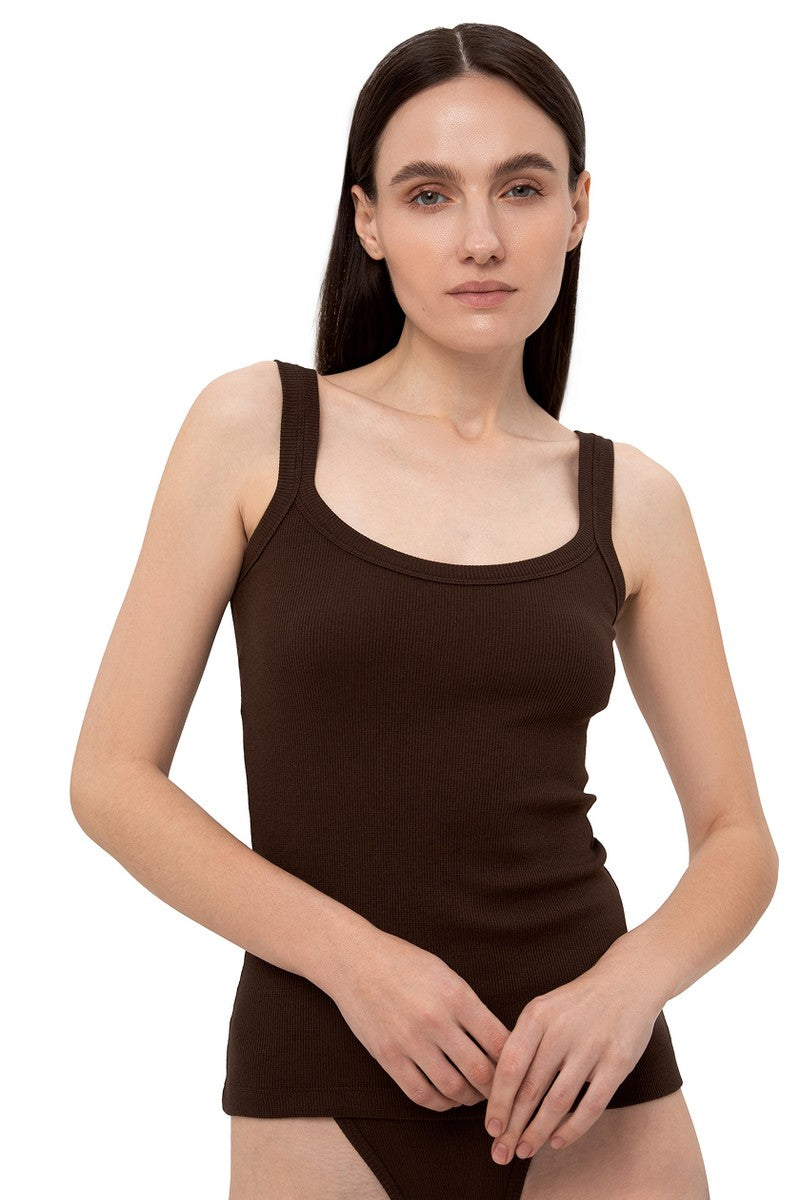 Майка в рубчик L044r chocolate