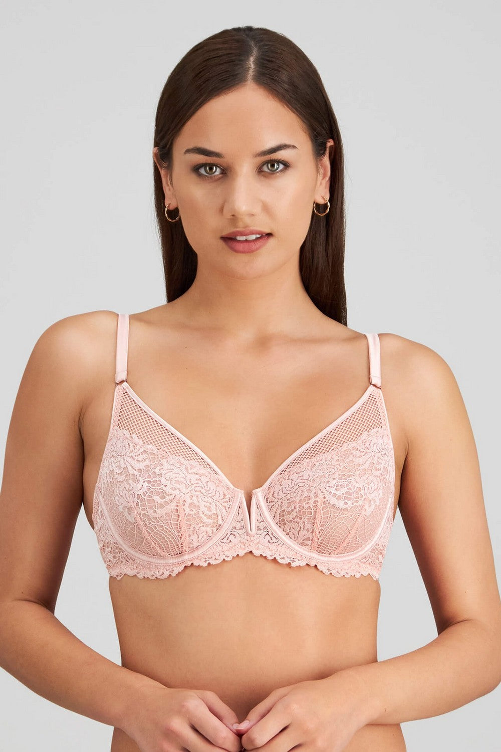 Кружевной бюстгальтер на косточках 202066 Adoration rose silver