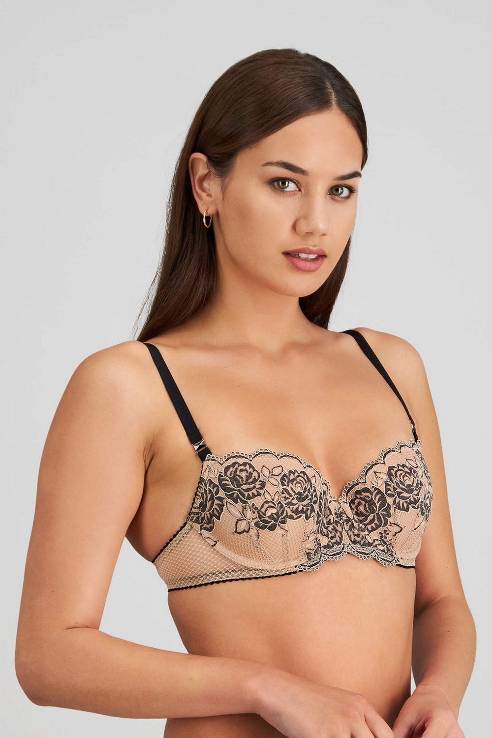 Ущільнений бюстгальтер балконет 232064 Everlasting Love cameo/black