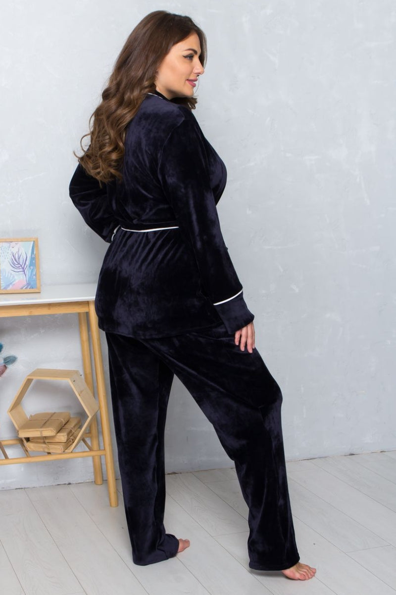 Велюровый домашний комплект К1424 blue