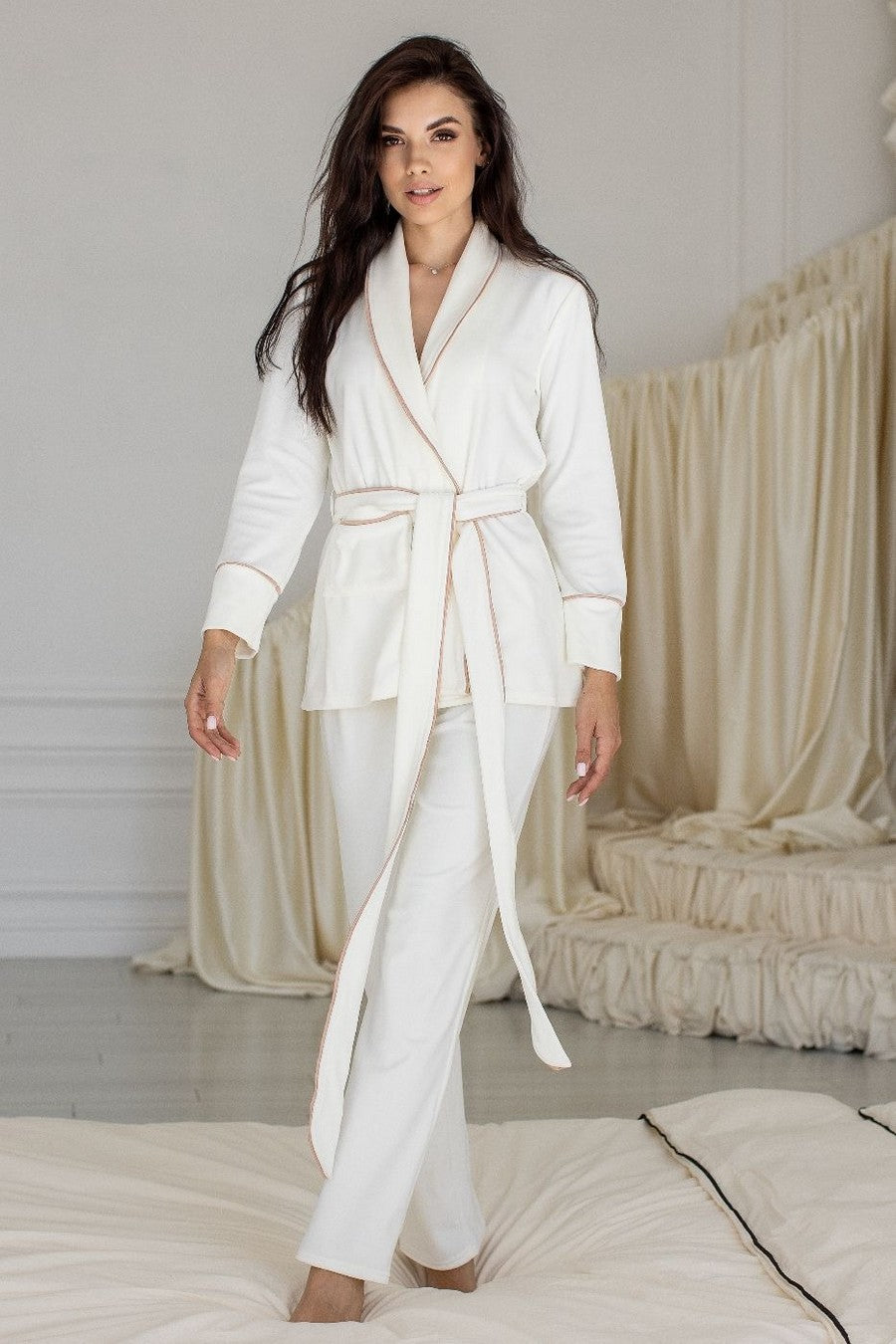 Велюровый домашний комплект Ка1424 ivory