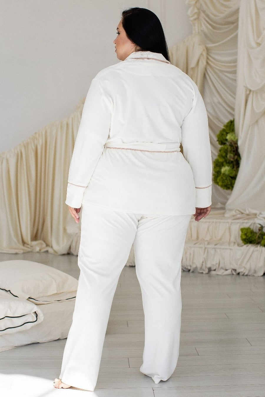 Велюровий домашній комплект Ка1424 ivory