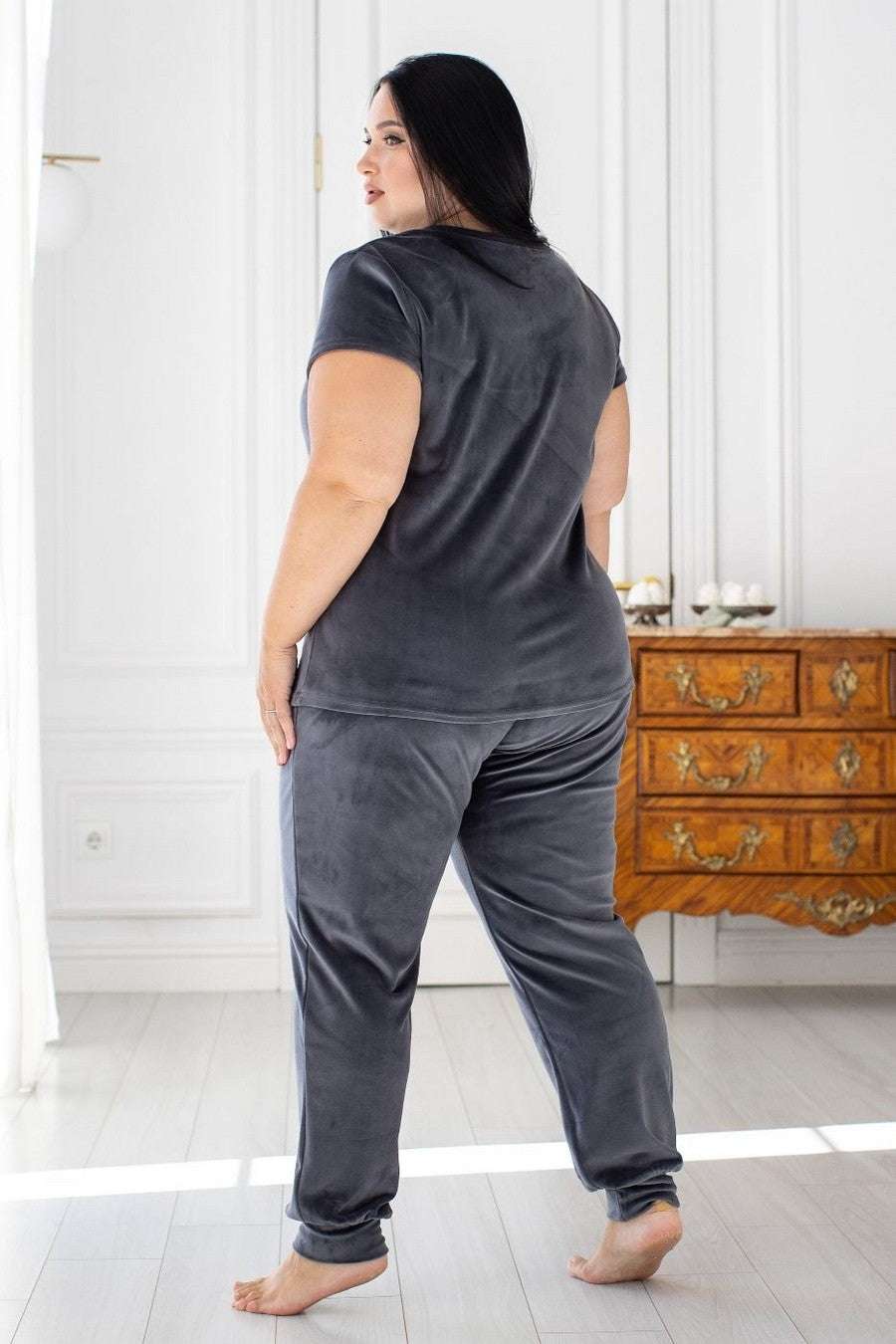 Домашний комплект из велюра Кг1580 graphite