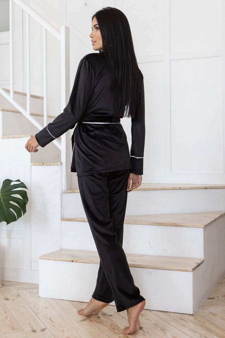 Велюровый домашний комплект Кч1424 black