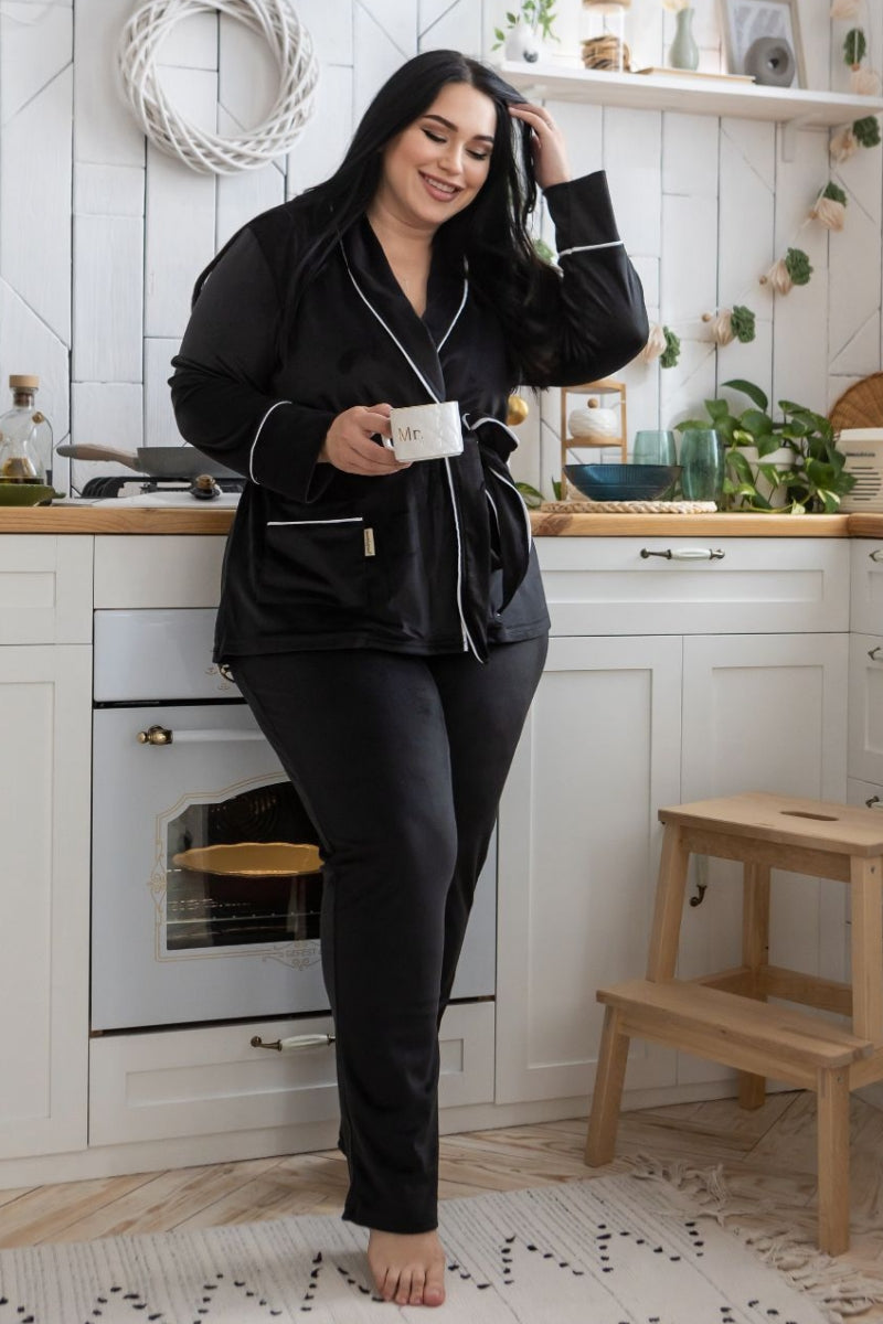 Велюровый домашний комплект Кч1424 black