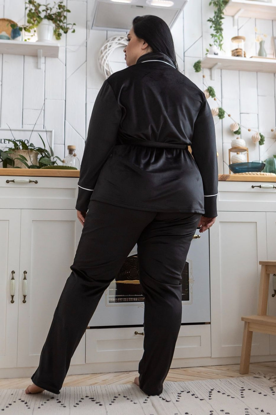 Велюровый домашний комплект Кч1424 black