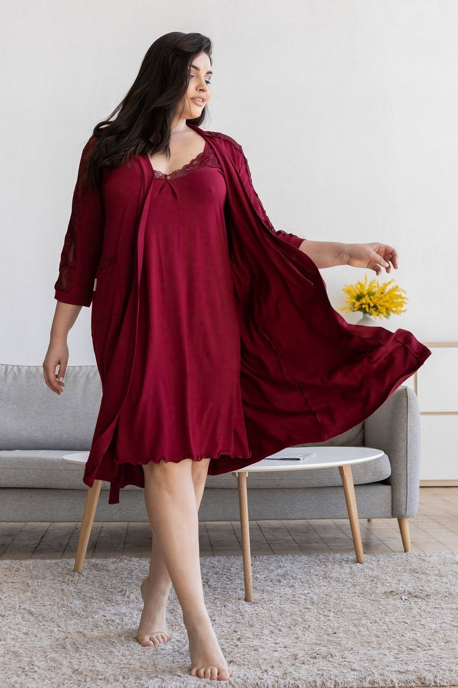 Комплект для дома из вискозы Км1220Н dark red