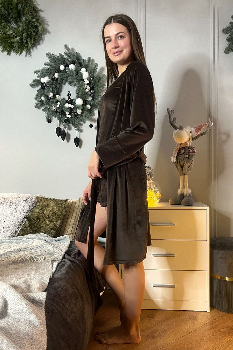 Домашний велюровый комплект Кш1550ш chocolate