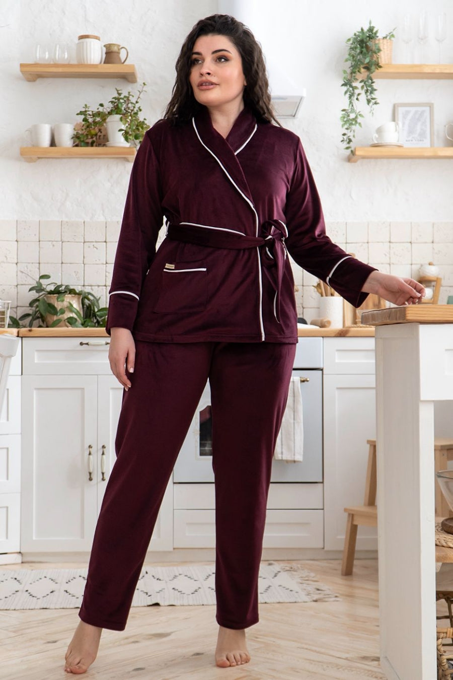 Велюровый домашний комплект Ксл1424 plum