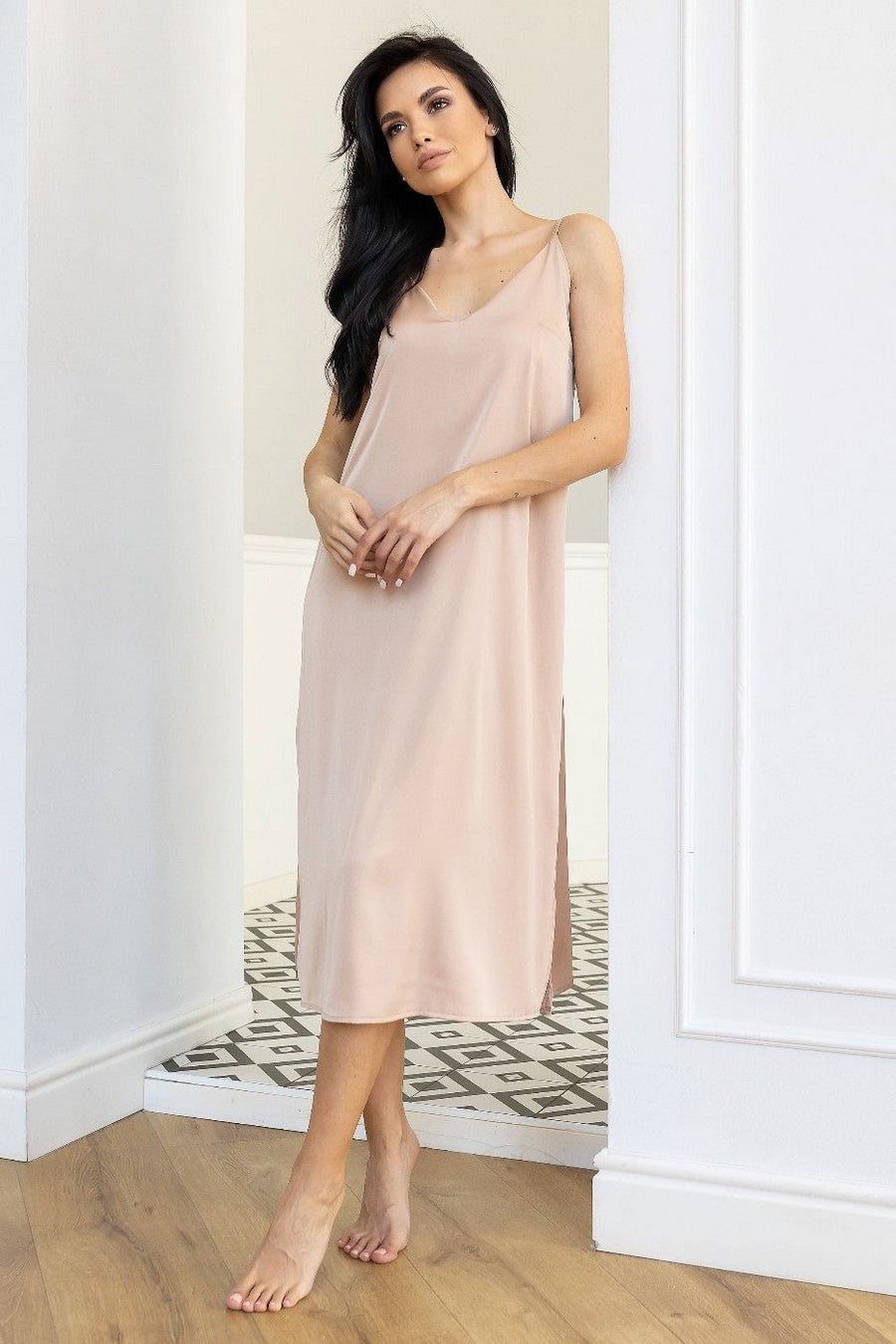 Длинная ночная сорочка Нб190 beige