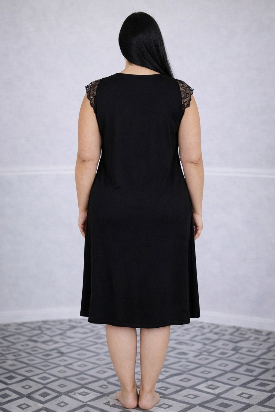 Нічна сорочка з мереживом Нч1250 black