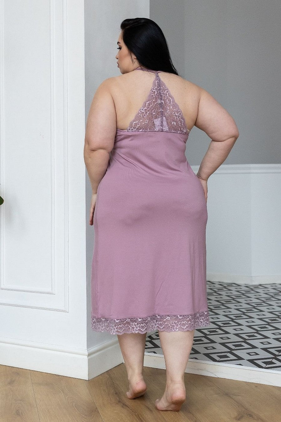 Ночная сорочка с кружева Нф1200 pale purple