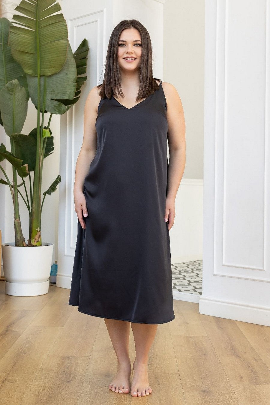 Длинная ночная сорочка Нг190 graphite