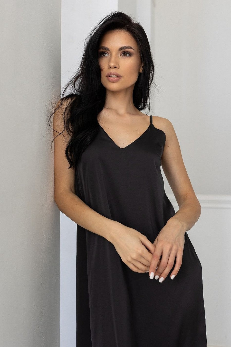 Длинная ночная сорочка Нг190 graphite