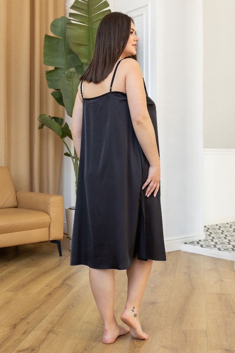 Длинная ночная сорочка Нг190 graphite