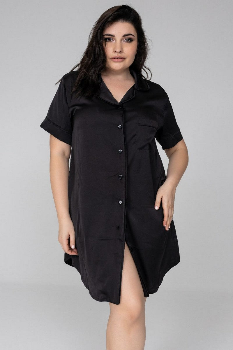 Ночная сорочка на пуговицах Р1485 black
