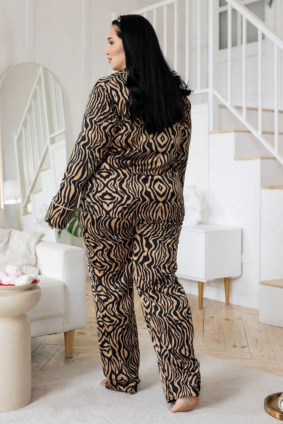 Шелковая пижама с принтом П600