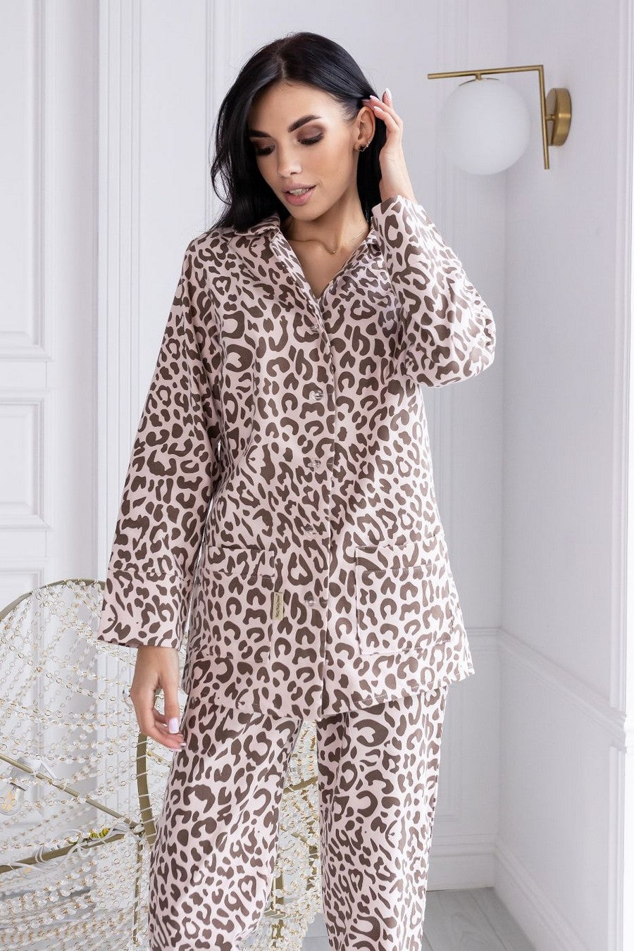 Піжама з анімалістичним принтом П630