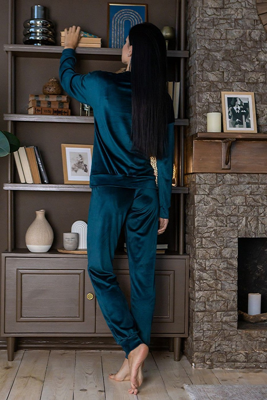 Пижама из велюра Пб1500 dark green