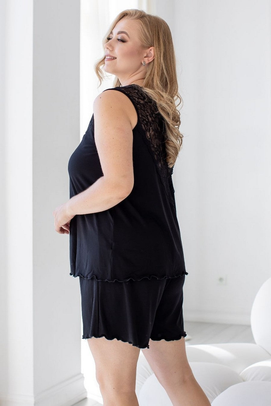 Пижама из вискозы с кружевом Пч1220 black