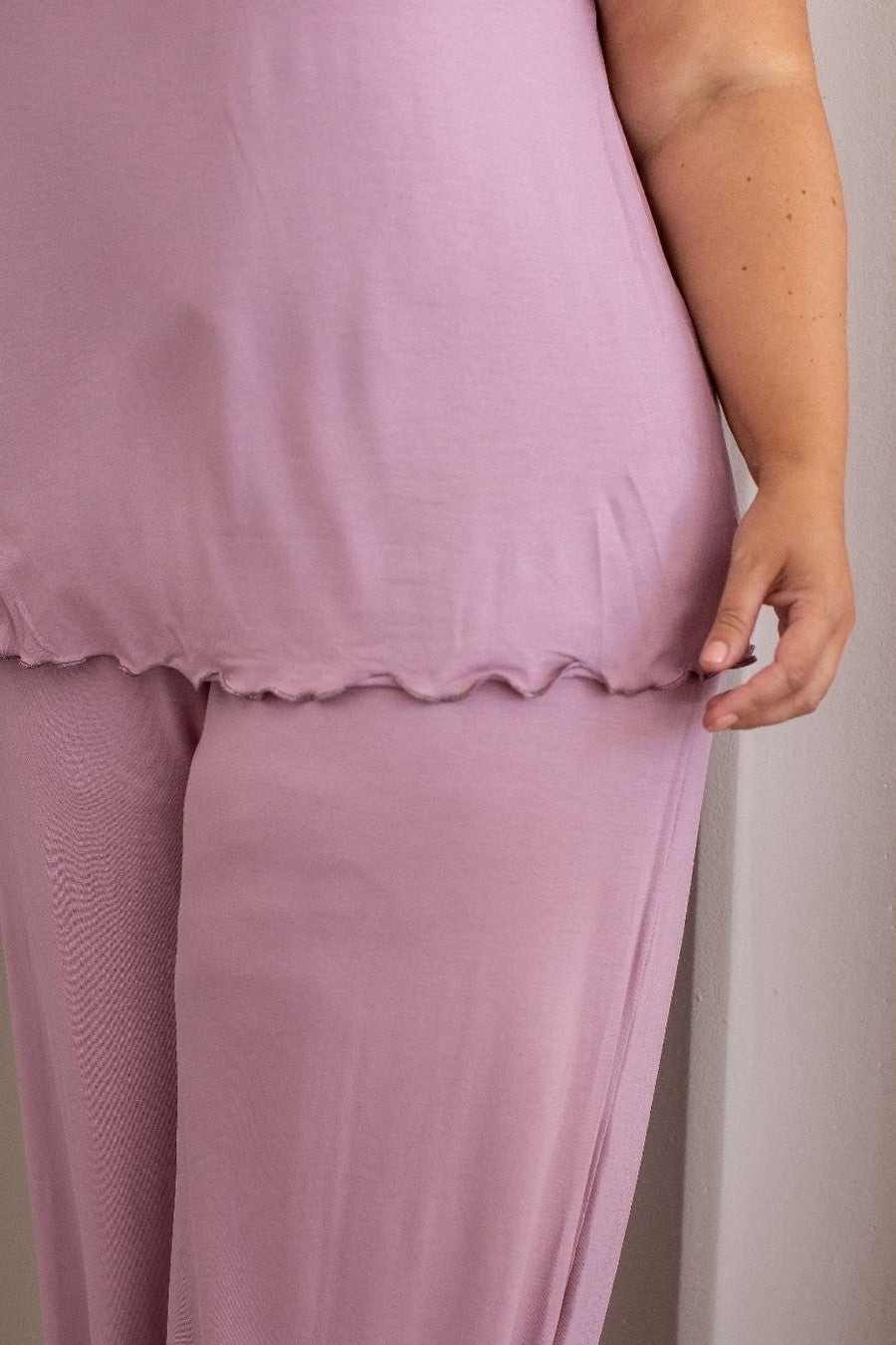 Пижама из вискозы с брюками Пф1280 lilac