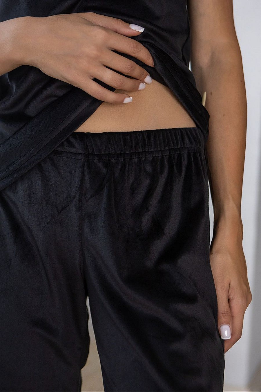 Велюровая пижама с брюками Пч1605 black