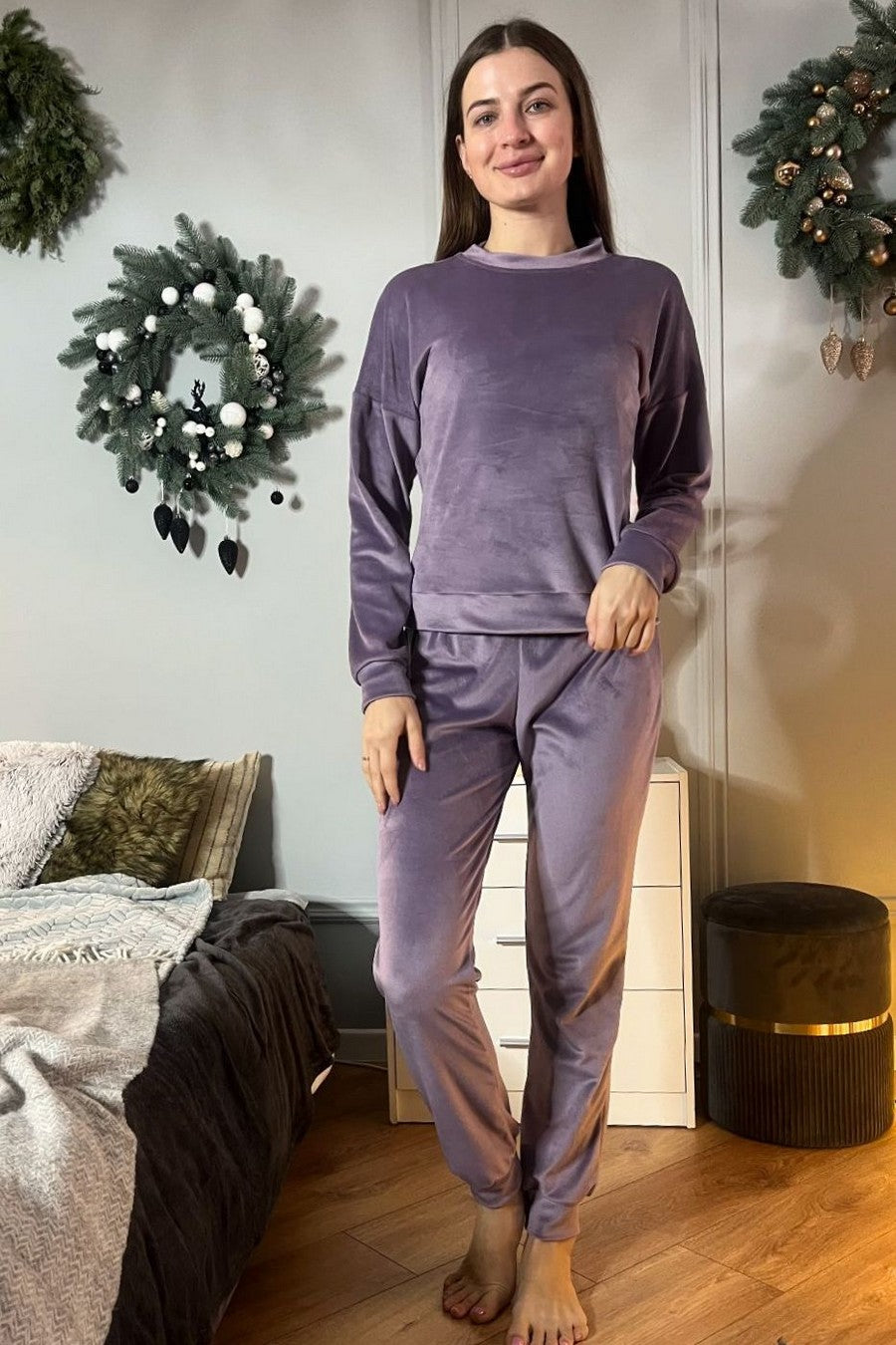 Пижама из велюра Пл1500 lavender