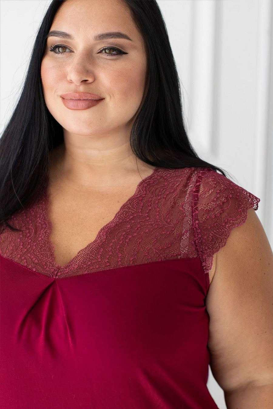 Пижама из вискозы с брюками Пм1280 dark red