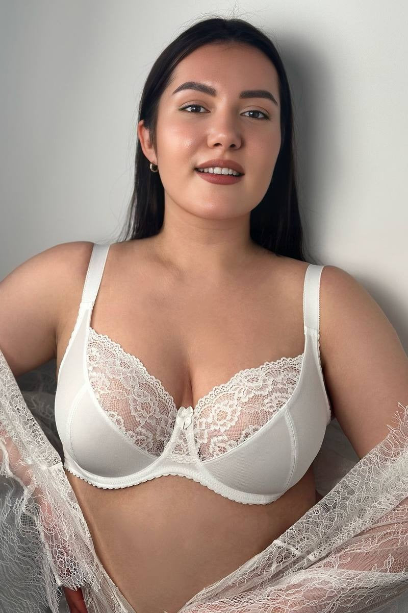 Полудублированный бюстгальтер с кружевом 112311 Classic white
