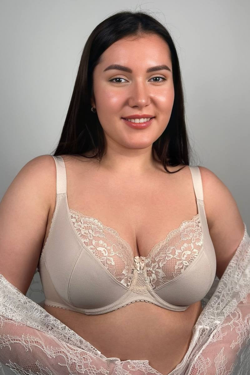 Полудублированный бюстгальтер с кружевом 112311 Classic silver peony