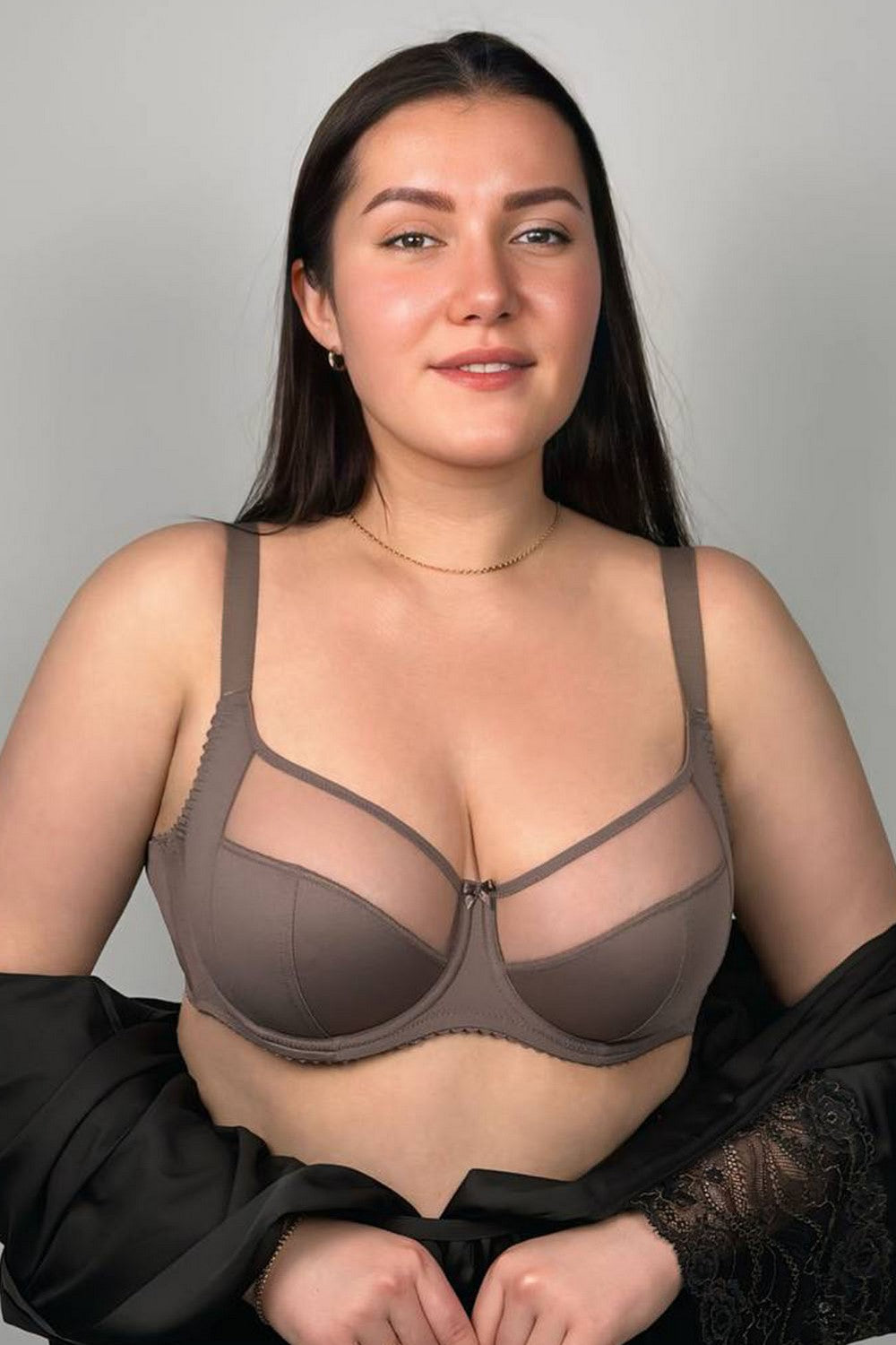 Мягкий бюстгальтер с микросеткой 115500 Classic pepper