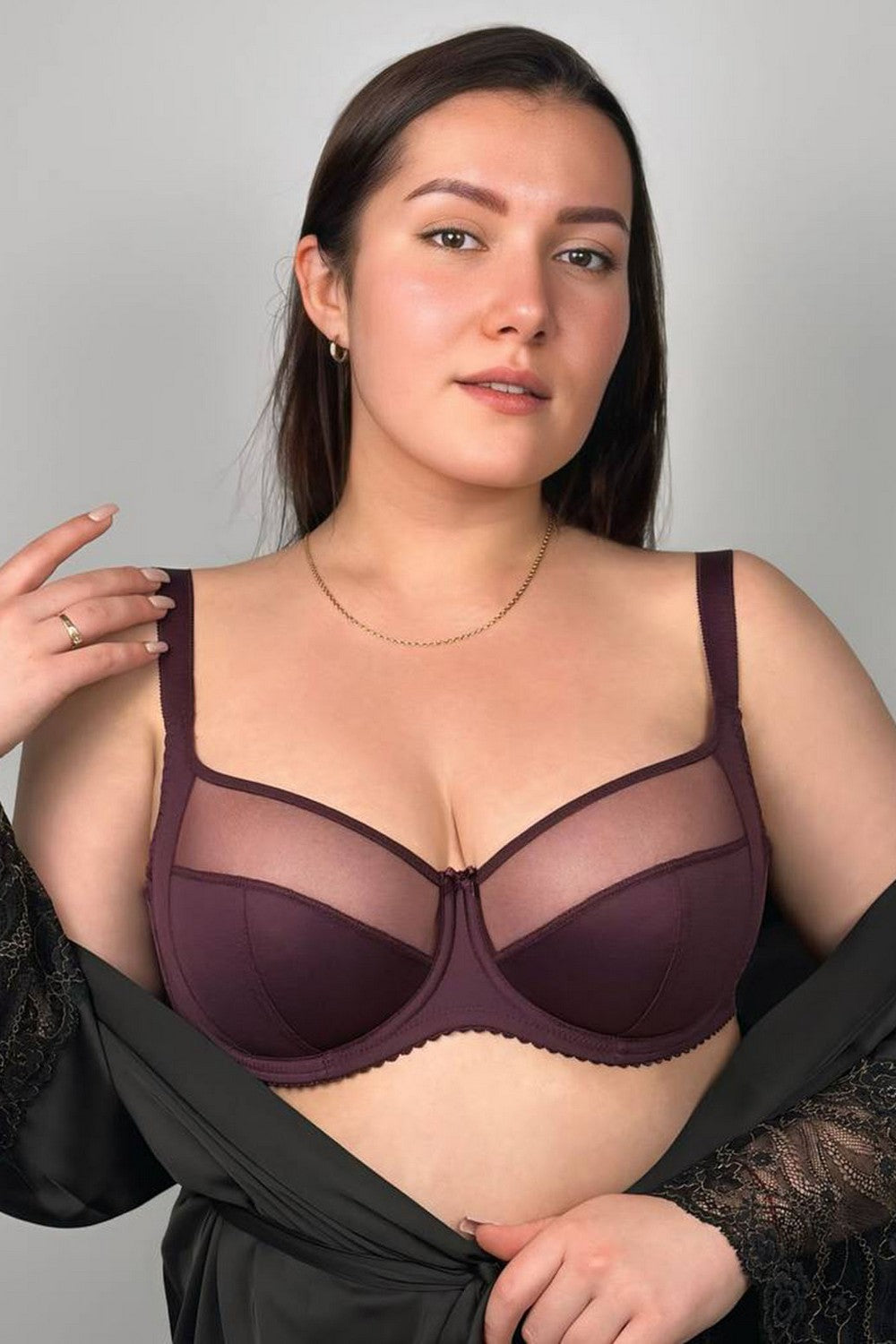 М'який бюстгальтер з мікросіткою 115500 Classic plum