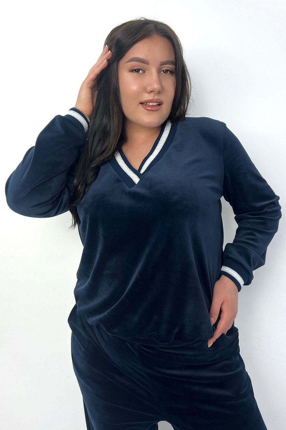 Велюрова піжама зі штанами Geri Home dark blue