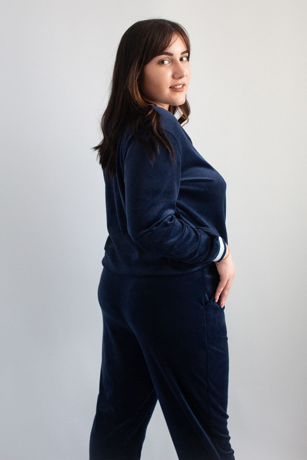 Велюровая пижама с брюками Geri Home dark blue