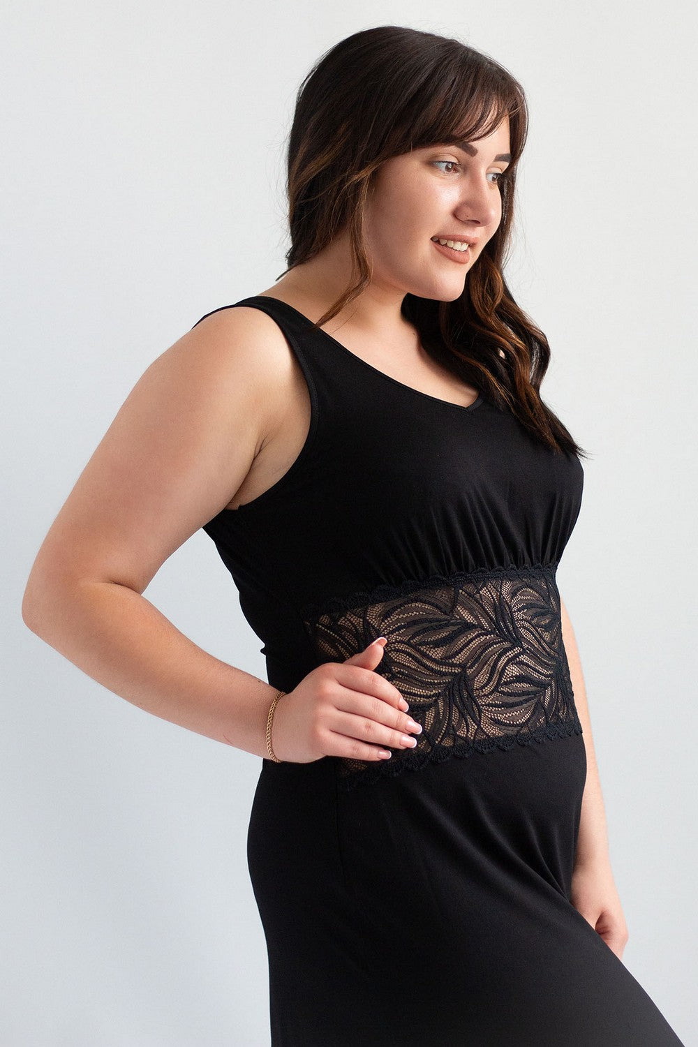 Ночная сорочка с кружевом Regina Home black