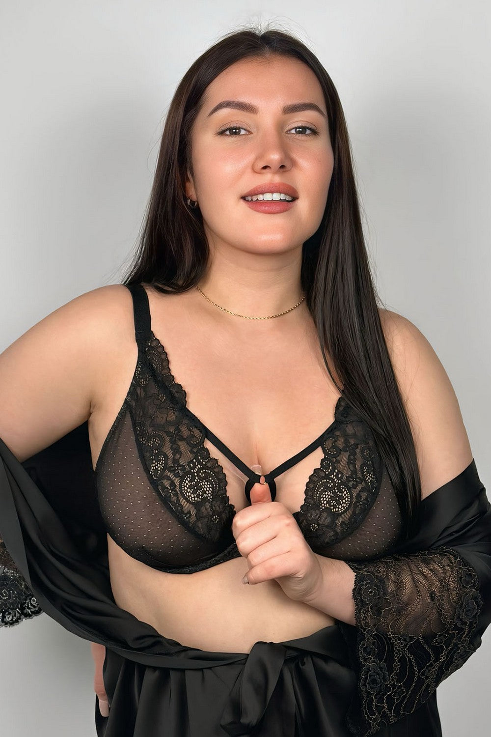 Мягкий бюстгальтер из микросетки Zelda soft Fantasy black/beige