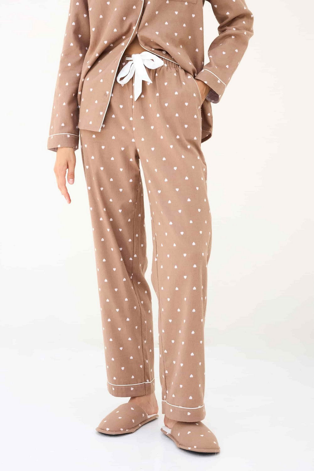 Пижамные прямые брюки LH420-10 Love Point caramel latte