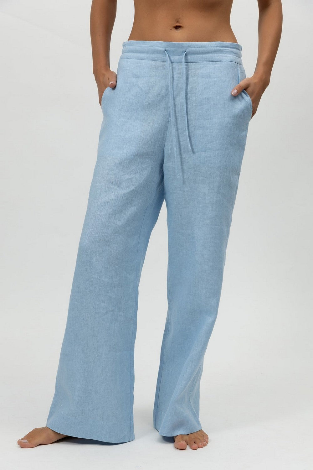 Льняные брюки 242203-06 Perfect Days powder blue